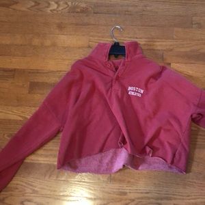 red cropped brandy melville sweatshirt